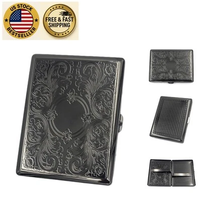 Stylish Flower Pattern Cigarette Case & RFID Wallet - Holds Up to 20 Cigarettes