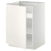 METOD base cabinet with shelves, white/Veddinge white, 60x60x80 cm
