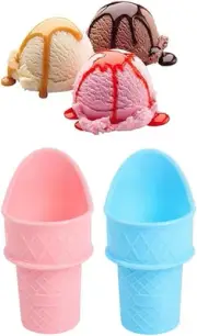 2 Pieces Plastic Ice Cream Cone Holder, Snow Cone Cups, New Ice Cream Cone, Plas