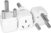 3PCS AUS to South Africa Travel Adapter, AU to ZAF International Power Adapters (Type M), Travel Power Plug for South Africa, Botswana, Namibia, White