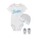 Nike 耐吉 包屁衣 Jordan Baby Bodysuits 白 藍 純棉 按扣 套組 帽子 襪子 嬰兒 JD2413030NB-002