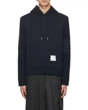 4-Bar loopback hoodie 2 navy blue