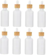 CRILSTYLEO 8Pcs Frosted Glass Essential Oil Dropper Bottles with Pipettes Empty Aroma Oil Storage for DIY Perfume and Cosmetics