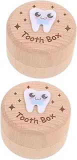 VICASKY 2pcs Box Tooth Keepsake Box Wooden Organizer for Lost Teeth Stylish Modern Design Safe Storage for Boys and Durable Collection Box