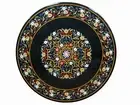 4'x4' Black Marble Dining Center Side Table Round Top Inlay Antique Home Decor