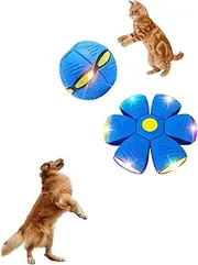 Interactive Dog Ball Toys, Pet Magic Rolling Ball, Magic Flying Saucer Ball,Dog Cat Interactive Funny Toys, Moving Bouncing Ball pet Puzzle Toy, to Keep Our Furry Friend Happy and Energized.(6 lights)