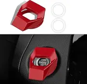 Lecctso Universal Engine Start/Stop Button Cover, Push Start Button Cover, Carbon Fiber Zinc Alloy Car Power Control Trim, Car Decor Push to Start Button Ignition Cover for Civic CRV XRV Challenger