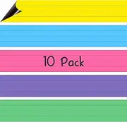 10 Pack Magnetic Sentence Strips, 5 Colors Ruled Rainbow Writing Strip Dry Erase Sentence Learning Strip for School, Office, Classroom Supplies (Yellow/Pink/Blue/Green/Purple, 17” x 3”)