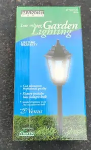 New Manor House Garden Lighting LV11007-BK Black Low Voltage Merlin Technologies