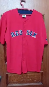 在飛比找Yahoo!奇摩拍賣優惠-MLB波士頓紅襪隊棒球球衣紅色XL號