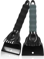 2 Pack Snow and Ice Scraper for Car Windshield, Frost Removal Tool with Foam Han