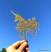 Acrylic Gold Silver Glitter Silhouette Unicorn Cake Topper