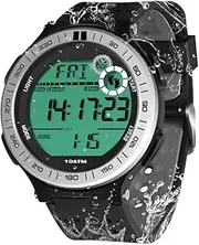 10 ATM Water Resistant Digital Sports Watch with Pedometer, Fitness Tracker, Lap Stopwatch, Alarm Clock 12/24 Hour Format