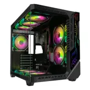 ATX Mid-Tower PC Gaming Case with 9pcs ARGB Fans Control Remote, Gaming ATX C...