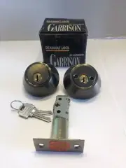 Garrison Deadbolt DBS Single Cylinder Deadbolt Antique Brass Finish