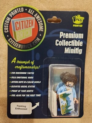 CITIZEN BRICK Custom Minifigure Painting Enthusiast Bob Ross NEW