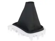 FOR RENAULT MEGANE 3 08-15 GEAR SHIFT BOOT STICK GAITER LEATHER STITCH BLACK