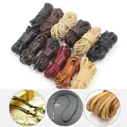5M Flat/Round Real Genuine Leather Rope Cord Strap Bracelet Necklace String 3mm