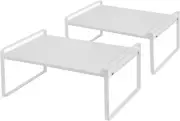 Nxconsu 2Pack Cabinet Shelves Stackable Shelf 12’’D * 16.1’’W * 7.3’’H, White