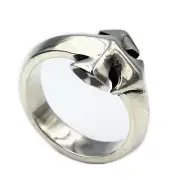 Cross Saint Sword 925 sterling silver handmade simple Biker Rock couple' s ring