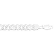Silver 21cm Solid Concave Curb Bracelet