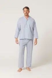 Mens Lynx Sizes S-7XL Long Sleeve PJS Pyjamas Set Blue (OGB)