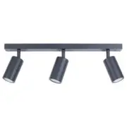 Pillar Light Adjustable 3 Light GU10 Black IP44 Rectangular Bar Back Plate