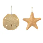Coastal Sand Dollar and Armoured Starfish Ceiling Fan or Light Pulls Set of 2