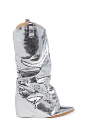 [Public Desire] Cyrus Wedge Boots - Silver
