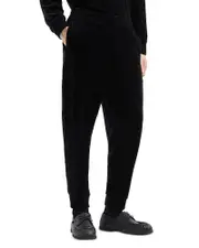 Emporio Armani Clubwear Cotton & Nylon Chenille Rhinestone Embellished Regular Fit Joggers