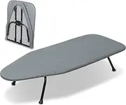Ssumght Metal Foldable Tabletop Ironing Board, Portable Ironing Board Small with Heat Resistant Cotton Cover,Mini Iron Board for Small Space and Travel, 81x30cm, Gray