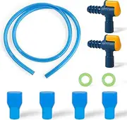 4pcs Bite Valve Tube Replacement for Eddy Mouthpiece, Silicone Hydration Pack Bite Valve Parts with 2 Right-Angled Connectors, 2 O-Rings, Water Hose for Hydration Pack Bladder Supplies