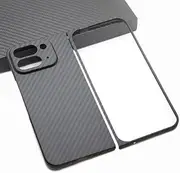 [Jarttarn] Compatible with Google Pixel 9 Pro Fold (2024) Luxury Carbon Fiber Case 1500D Ultra-Thin Aramid Fiber Folding Cover Foldable Phone Case for Pixel 9 Pro Fold (Black 2)