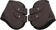 2pcs Horse Boots, Horse Tendon Boots, Horse Fetlock Boots, Horse Hind Leg Boots PU Shell Adjustable Neoprene Horse Leg Guard for Equestrian Show High Speed Sports (Brown hind Legs Large)