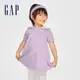 Gap 女幼童裝 Logo翻領短袖洋裝-紫色(890469)