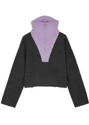 JW Anderson Panelled Half-zip Wool-blend Jumper - Black - M M