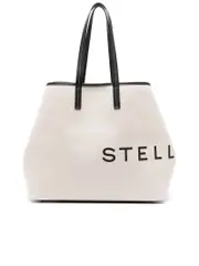 Stella Mccartney Shopper Canvas Logo Tote