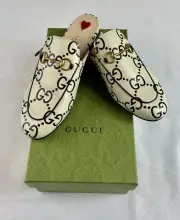 GUCCI Princeton Jumbo GG Loafer Flats Mules Sz 37.5/7.5 NEW Box & Dust Bag Incl