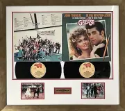 OLIVIA NEWTON-JOHN & JOHN TRAVOLTA Signed Photos GREASE + Album LP FRAMED COA
