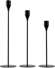 [MOTRAIN] Set of 3 High Tapered Candle Holder, Vintage Modern Candle Holder with Three Different Sizes for Dinner, Home, Wedding, Party Decoration Centrepiece for Dining Table