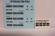 Nebraska State Police 1:64 Water Slide Decals For Black Patrol Car