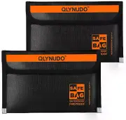 2-Pack Small Fireproof Document Bag (8x5", External Size), Fireproof Money Bag