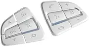 Liseng Pack of 12 Car Styling Steering Wheel Buttons Covers Trim Sticker for Mercedes GLC X253 2015 2016 & C Class W205 2014 2015 Silver ABS