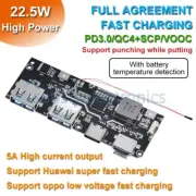 QC4.0 QC3.0 Dual USB 5V 4.5A 22.5W Micro/Type-C USB Mobile Power Bank Charging