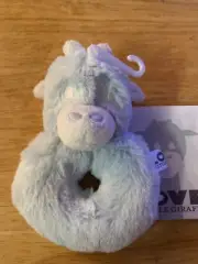 Love by Little Giraffe. Baby Boy Ring Rattle Blue/White Plush Soft Toy. NWT