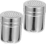MAGICLULU Versatile Stainless Steel Seasoning Jars Set of 2 for Salt Sugar Pepper Outdoor Events Picnics Easy to Clean
