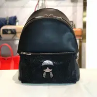 在飛比找PopChill優惠-[二手] FENDI 卡爾水鑽全皮後背包 黑色 全新商品