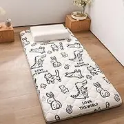 Japanese Futon Mattress Single/Double/Queen/King Size Soft Foldable Roll Up Camping Mattress Guest Bed(C,120 x 200 cm)