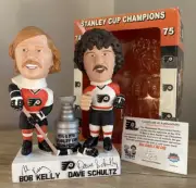 BOB KELLY & DAVE SCHULTZ Philadelphia Flyers AUTOGRAPHED Stanley Cup Bobblehead