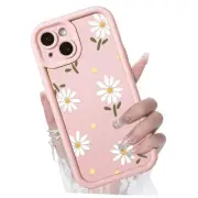 Compatible with Case, Creative Flower Pattern Design Girls Women iPhone 13 Pink